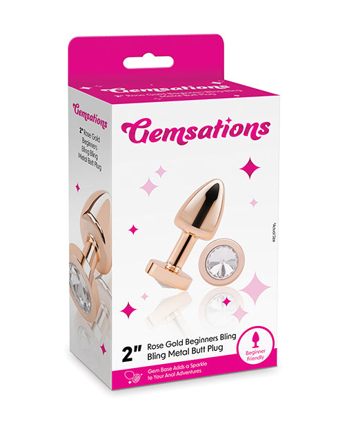 Gemsations 2" Beginners Bling Bling Metal Butt Plug - Silver