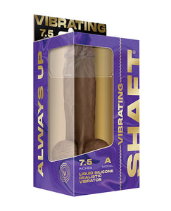 Shaft Flexskin Liquid Silicone 7.5" Vibrating Dong w/Balls - Oak