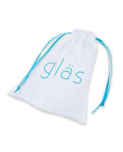 Glas 4" Beaded Glass Butt Plug W/tapered Base - Clear