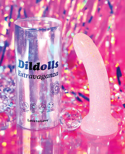 Love to Love Curved Suction Cup Dildolls Glitter 24k- Gold