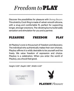 Playboy Pleasure Bunny Buzzer Cock Ring - Deep Teal