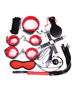 Plesur Deluxe Bondage Kit - Black/red