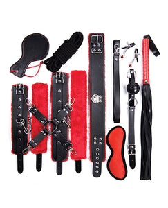 Plesur Deluxe Bondage Kit - Black/red