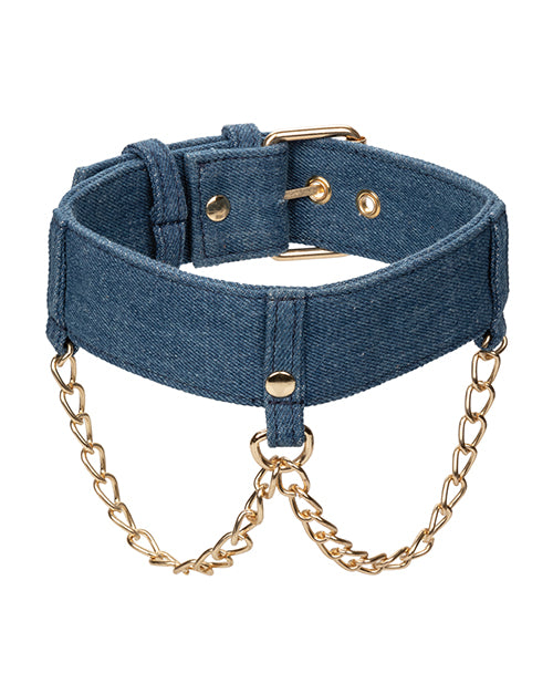 Ride 'em Premium Denim Collection Collar W/leash
