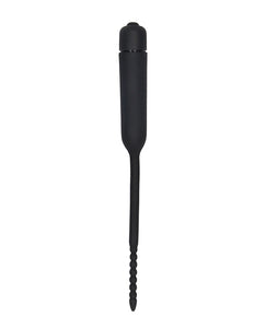 Shots Ouch Urethral Sounding Silicone Vibrating Bullet Plug W/beaded Tip - Black