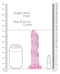 Shots Realrock Crystal Clear Non Realistic 7" Dildo  - Pink