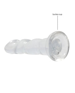 Shots Realrock Crystal Clear 7" Rippled Dildo  - Transparent