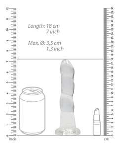 Shots Realrock Crystal Clear 7" Rippled Dildo  - Transparent