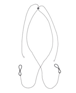 Sex & Mischief Ex's & Oh's Body Jewerly w/Nipple Ties - Black