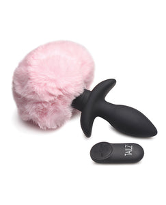 Tailz Waggerz Moving & Vibrating Bunny Tail Anal Plug W/remote - Pink/black