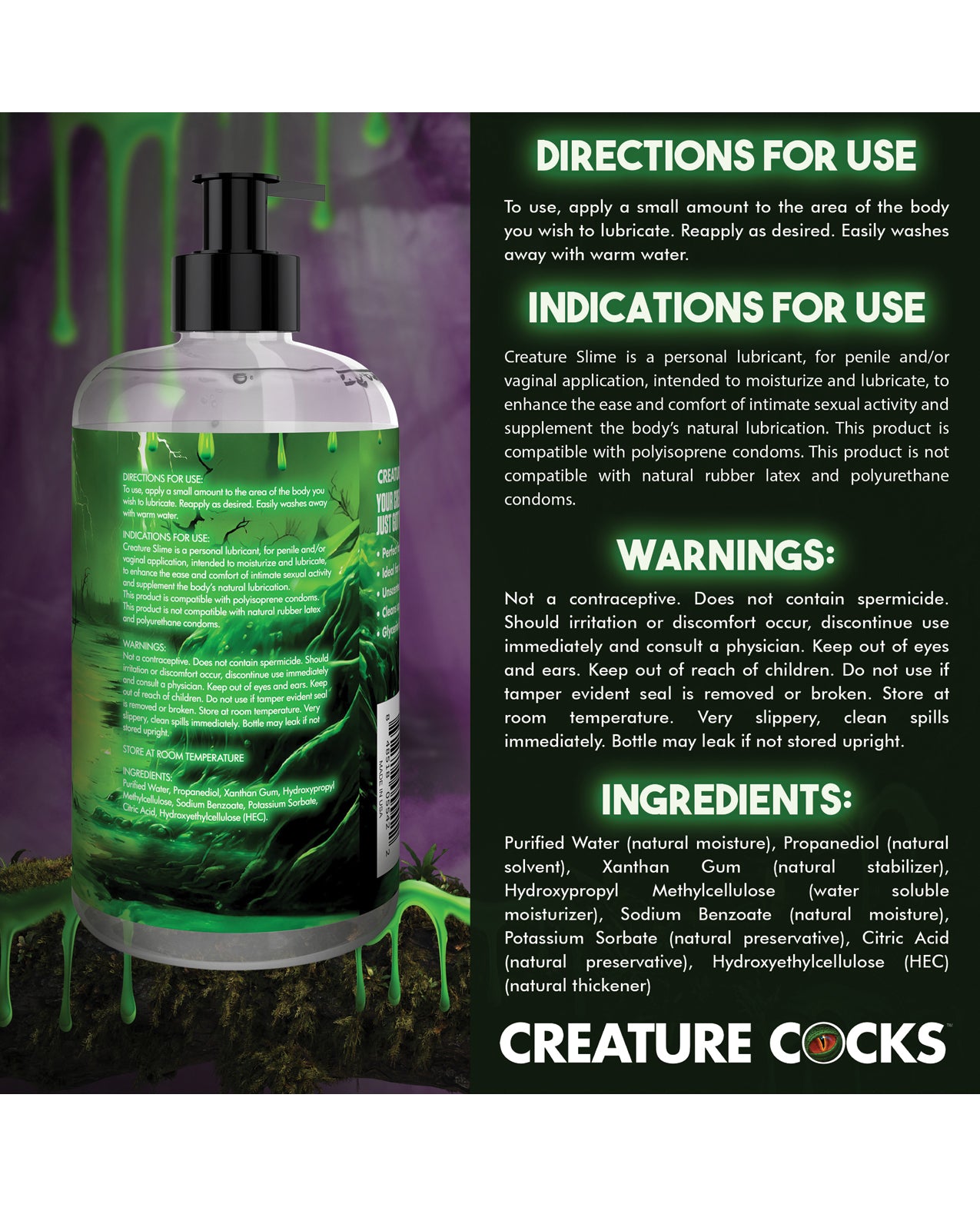 Creature Cocks - Creature Slime Water-Based Lubricant 16oz