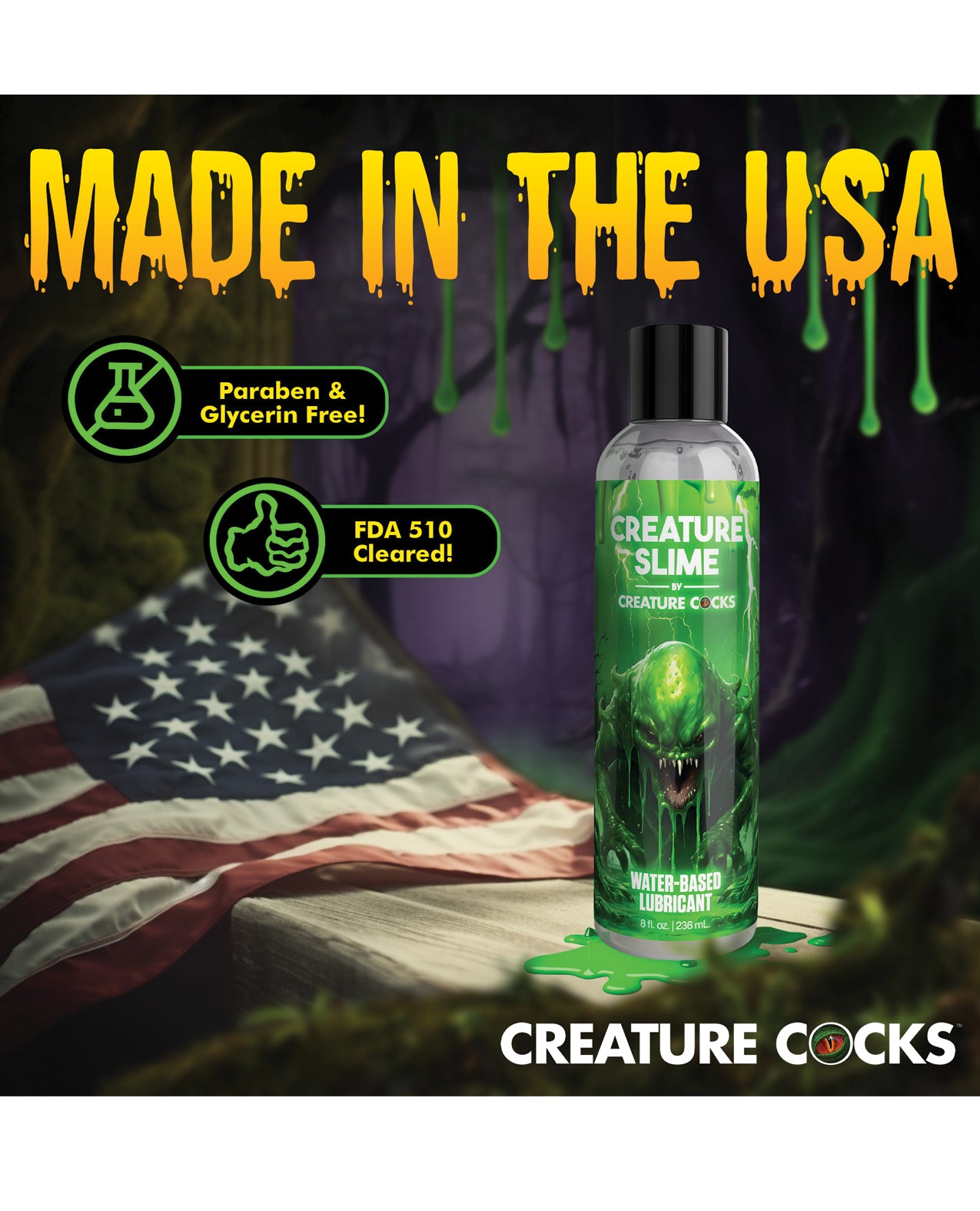 Creature Cocks - Creature Slime Water-Based Lubricant - 8oz