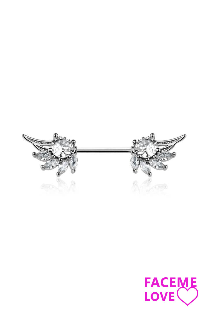ANGEL WING 316L SURGICAL STEEL NIPPLE BAR