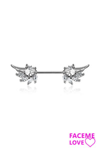 ANGEL WING 316L SURGICAL STEEL NIPPLE BAR
