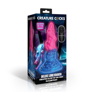 Deluxe Lord Kraken Vibrating Glow-in-the-dark Silicone Dildo