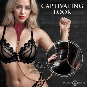 Captivate Collar With Body Chain - Red
