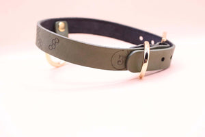 Leather Choker Bee Pattern BDSM - Discreet Bondage Jewelry