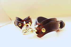 Wrist Cuffs Set with Pentagram Collar  Luxury BDSM Restraints