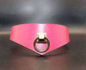 BDSM Leather Choker Collar with D-Ring  BDSM Submissive Collar