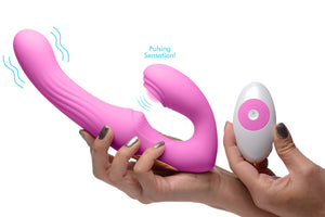 15x U-pulse Silicone Pulsating And Vibrating Strapless Strap-on With Remote